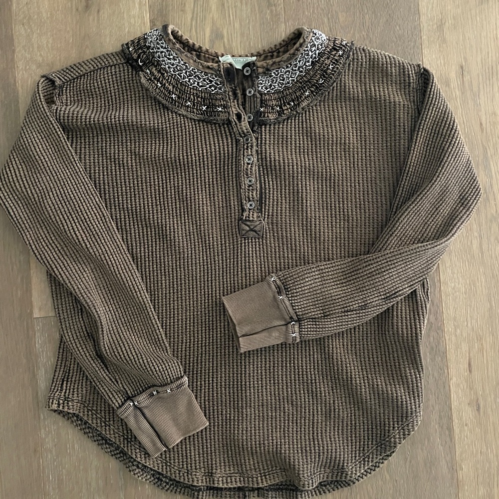 Free People Waffle Knit Top small